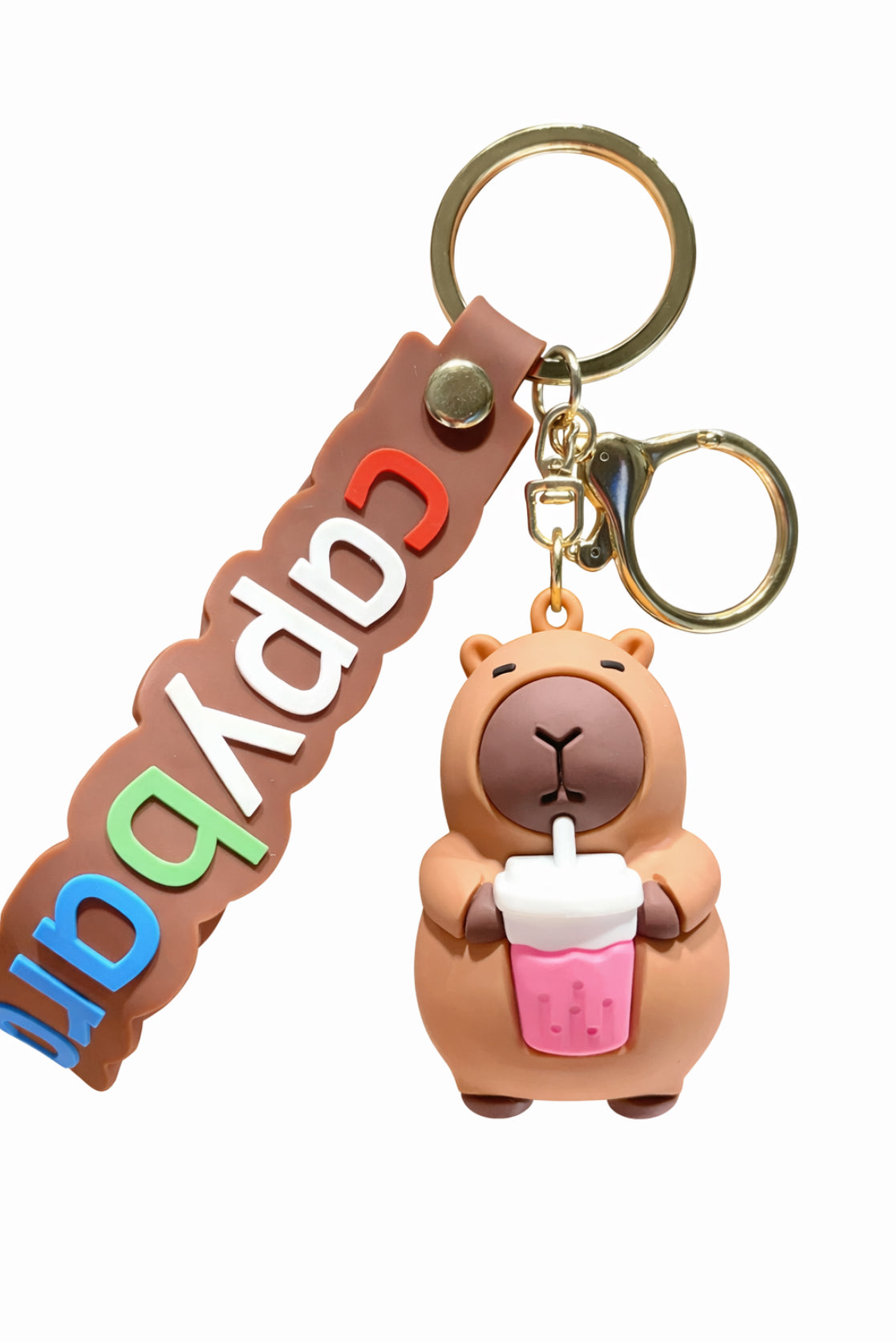 Cute Capybara Keychain – Kawaii Animal Keyring Bag Charm Accessory