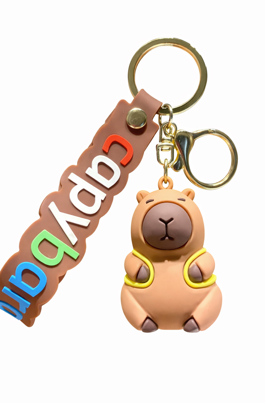 Cute Capybara Keychain – Kawaii Animal Keyring Bag Charm Accessory