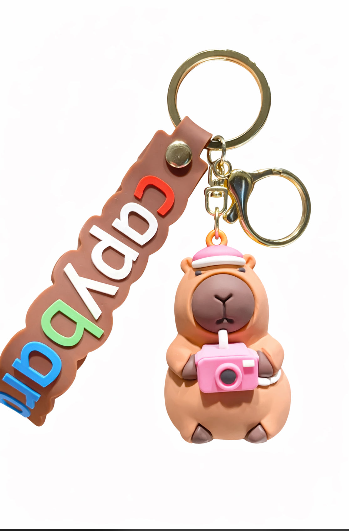Cute Capybara Keychain – Kawaii Animal Keyring Bag Charm Accessory